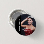 Pageant Sash Button Pin - Photo Dark Background 缶バッジ (正面&裏面)