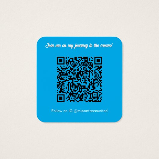 Pageant Titleholder Profile Card | Color Pop Blue (裏面)