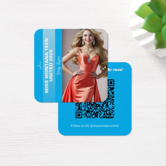 Pageant Titleholder Profile Card | Color Pop Blue (デスク)