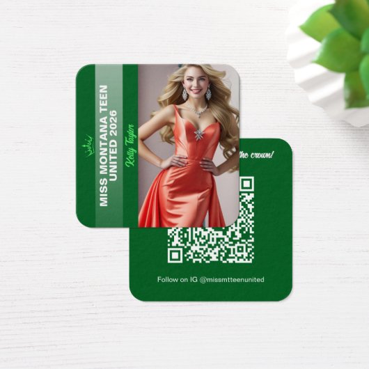 Pageant Titleholder Profile Card | Color Pop Green (デスク)