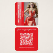 Pageant Titleholder Profile Card | Color Pop Red (正面&裏面)