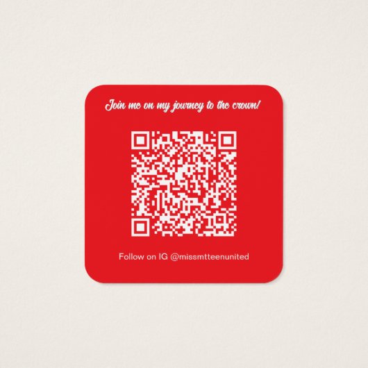 Pageant Titleholder Profile Card | Color Pop Red (裏面)