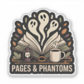 Pages & Phantoms — cozy spooky reading シール (正面)