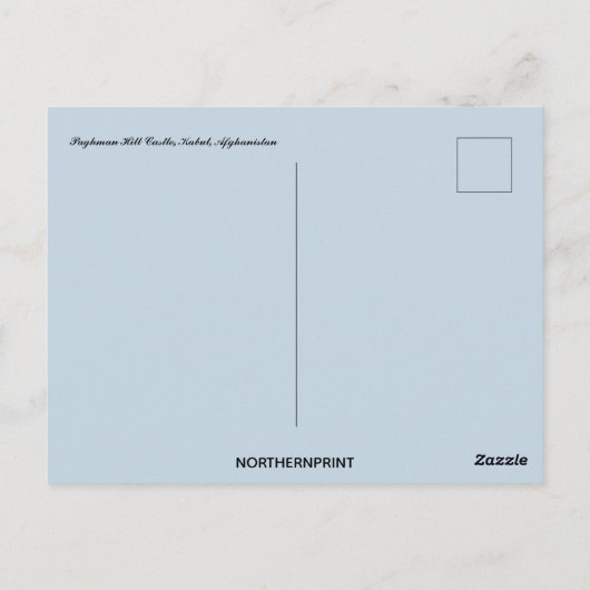 Paghman Hill Castle Kabulアフガニスタンのはがき ポストカード (裏面)
