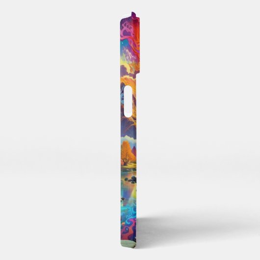 Pagoda and Coloured Landscape iPhoneケース (右側面)