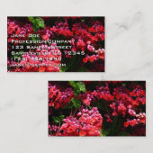 Pagoda Flowers Colorful Red and Pink 名刺 (正面/裏面)