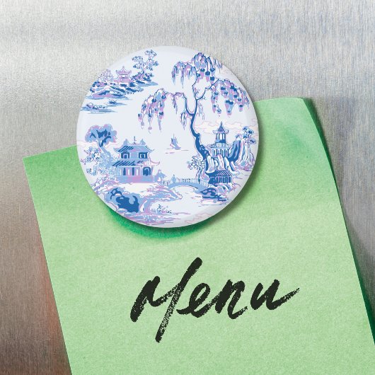 Pagoda Garden in Blue and Purple Magnet マグネット