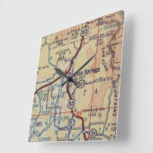 Pagosa春COヴィンテージマップ スクエア壁時計 (傾斜)