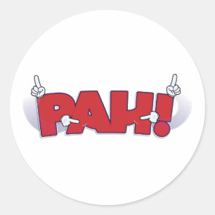 PAH! (アメリカ手話の)ステッカー ラウンドシール