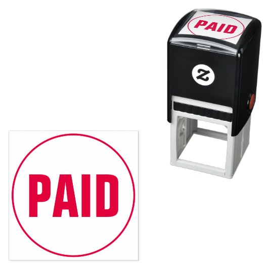 PAID Business Text Custom Self-inking Stamp セルフインキングスタンプ (インサイチュ)
