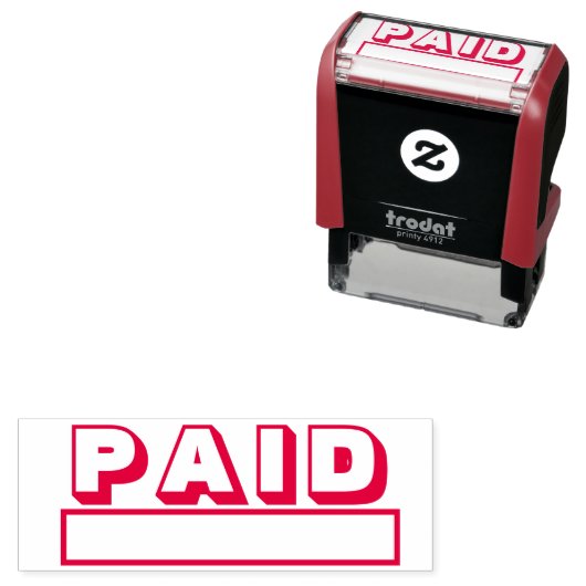 PAID Business Text Custom Self-inking Stamp セルフインキングスタンプ (インサイチュ)