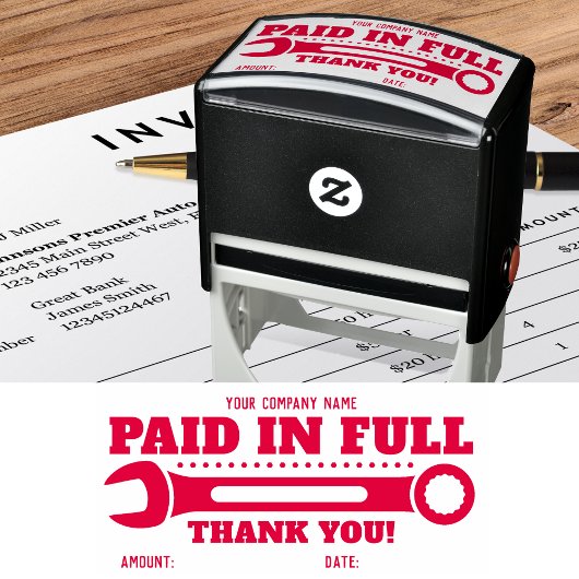 Paid in Full インクスタンプ | カスタム会社名 セルフインキングスタンプ