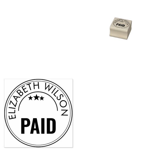 PAID Office Simple Framed red Self-inking Stamp ラバースタンプ (押印)