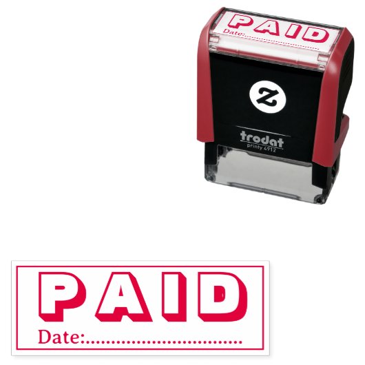 Paid with Blank Date Self Inking Office Stamp セルフインキングスタンプ (インサイチュ)