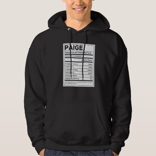 Paige栄養情報問題解決懸命W パーカ (正面)