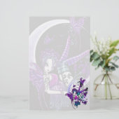 "Paige"の虹の蝶月の妖精の芸術Sationery 便箋 (スタンド正面)