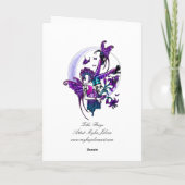 "Paige"レインボーバタフライムーンフェアリーアートカード カード (裏面)