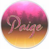 Paige Vorname Name golden pink Aufkleber Sticker シール (正面)