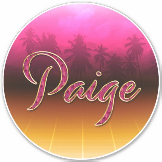 Paige Vorname Name golden pink Aufkleber Sticker シール (正面)