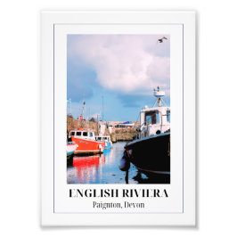 Paignton Harbor, English Riviera, Devon フォトプリント