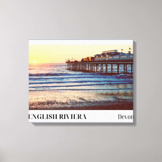 Paignton Pier, English Riviera, Devon キャンバスプリント (正面)