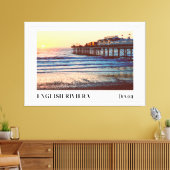 Paignton Pier, English Riviera, Devon キャンバスプリント (インサイチュ (リビング))