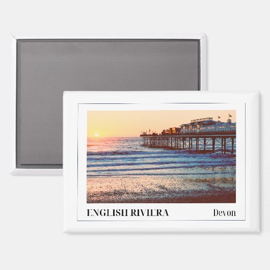 Paignton Pier, English Riviera, Devon マグネット (正面/裏面)
