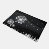 Paillasson Pissenlit noir et blanc ドアマット (アングル)