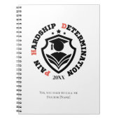 Pain, Hardship, Determination – Funny PhD Quote ノートブック (正面)