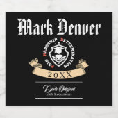 Pain, Hardship, Determination – Funny PhD Quote ビールラベル (シングルラベル)