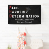 Pain, Hardship, Determination – Funny PhD Quote 横断幕 (インサイチュ)