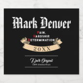 Pain, Hardship, Determination PHD Graduation Quote ビールラベル (シングルラベル)