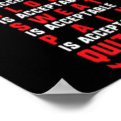 Pain Is Acceptable - Quitting Is Not - Gym Shirts  ポスター (角)