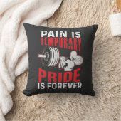 Pain Is Temporary Pride Is Forever Throw Pillow クッション (ブランケット)