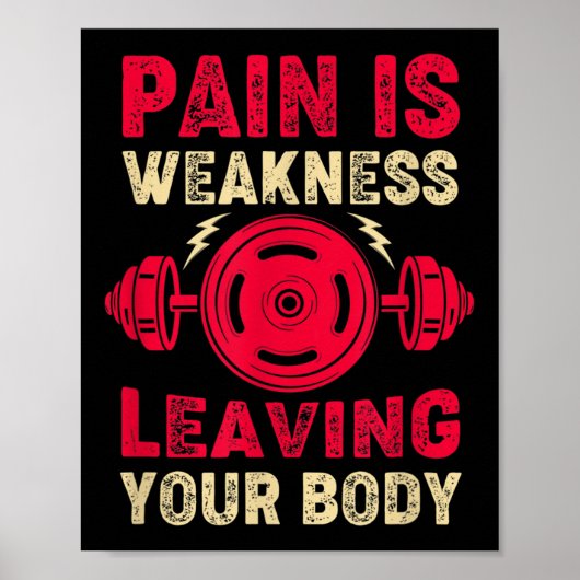 Pain Is Weakness Leaving Your Body &amp; Motivatio ポスター (正面)