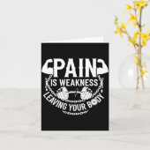 Pain Is Weakness Leaving Your Body Gym Workout Men カード (黄色い花)