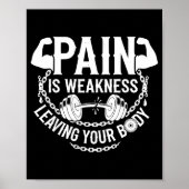 Pain Is Weakness Leaving Your Body Gym Workout Men ポスター (正面)