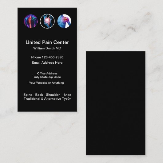 Pain Management Doctorの名刺 名刺 (正面/裏面)