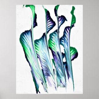 Pain Remover 1 Purple Flower Abstract Art Print ポスター