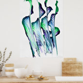 Pain Remover 1 Purple Flower Abstract Art Print ポスター (キッチン)