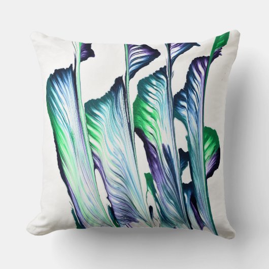 Pain Remover 1 Purple Green Abstract Accent Pillow クッション (正面)