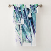 Pain Remover 1 Purple Green Abstract Bath Towels バスタオルセット (インサイチュ)