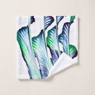 Pain Remover 1 Purple Green Abstract Bath Towels バスタオルセット