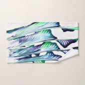 Pain Remover 1 Purple Green Abstract Bath Towels バスタオルセット (ハンドタオル)