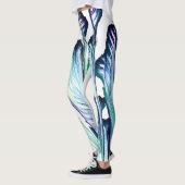 Pain Remover 1 Purple Green Abstract Leggings レギンス (左)
