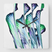 Pain Remover 1 Purple Green Abstract Wall Clock スクエア壁時計 (正面)