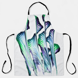 Pain Remover 1 Purple Green Flower Abstract Apron エプロン
