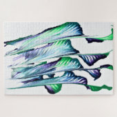 Pain Remover 1 Purple Green Flower Abstract Puzzle ジグソーパズル (横)