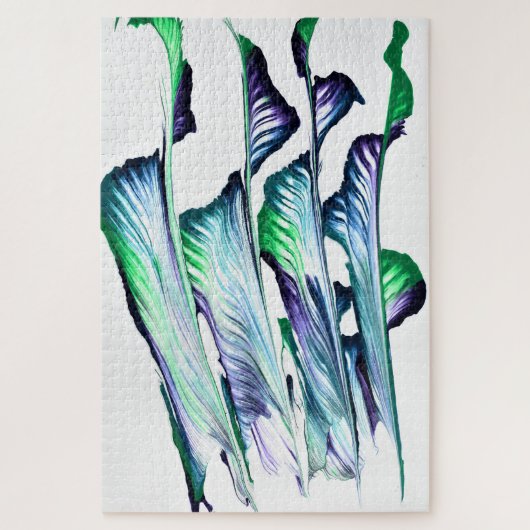 Pain Remover 1 Purple Green Flower Abstract Puzzle ジグソーパズル (縦)