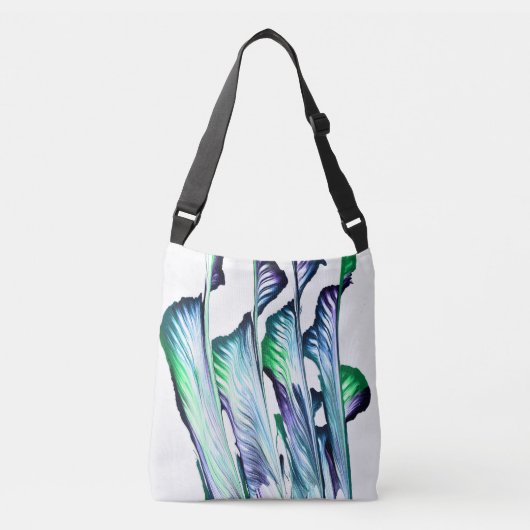 Pain Remover 1 Purple Green Flower Abstract Tote クロスボディバッグ (正面)